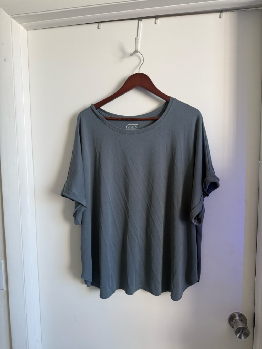 STYLUS Women's Gray Short Sleeve T-Shirt 3XL